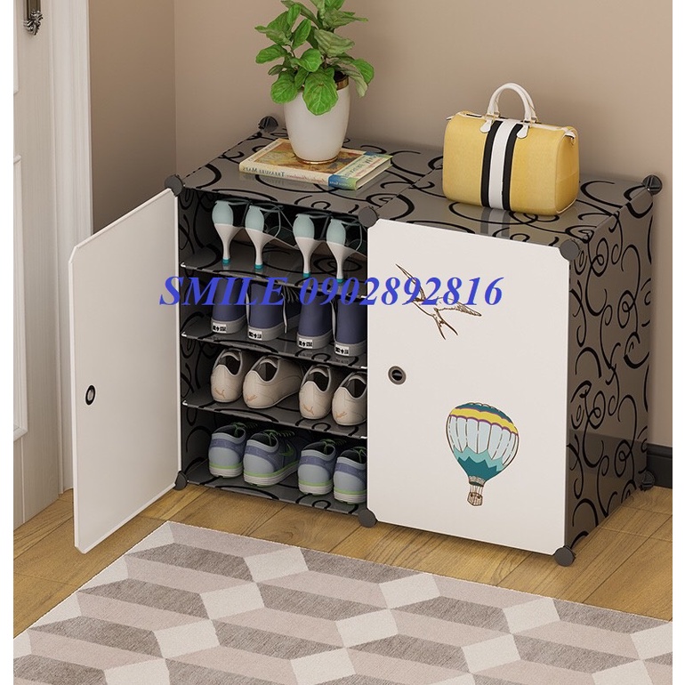 {MỚI VỀ} TỦ NHỰA LẮP GHÉP ĐỂ GIÀY DÉP 8 Ngăn GHÉP 2x2 ĐỂ ĐƯỢC 16 ĐÔI GIÀY.