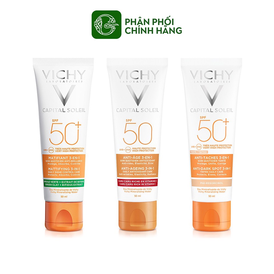 Kem chống nắng Vichy 3-In-1 SPF50+ (UVB+UVA) 50ml