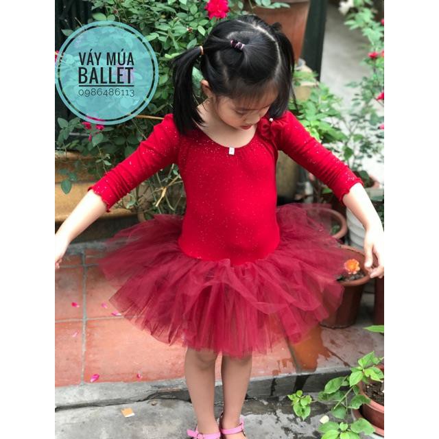 Ballet Váy múa ballet tay lỡ đỏ đô