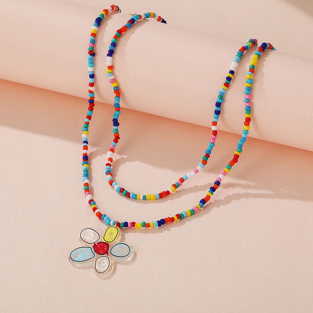 Vòng Cổ Hai Lớp Đính Hạt Nhiều Màu Sáng Tạo Cho Nữ