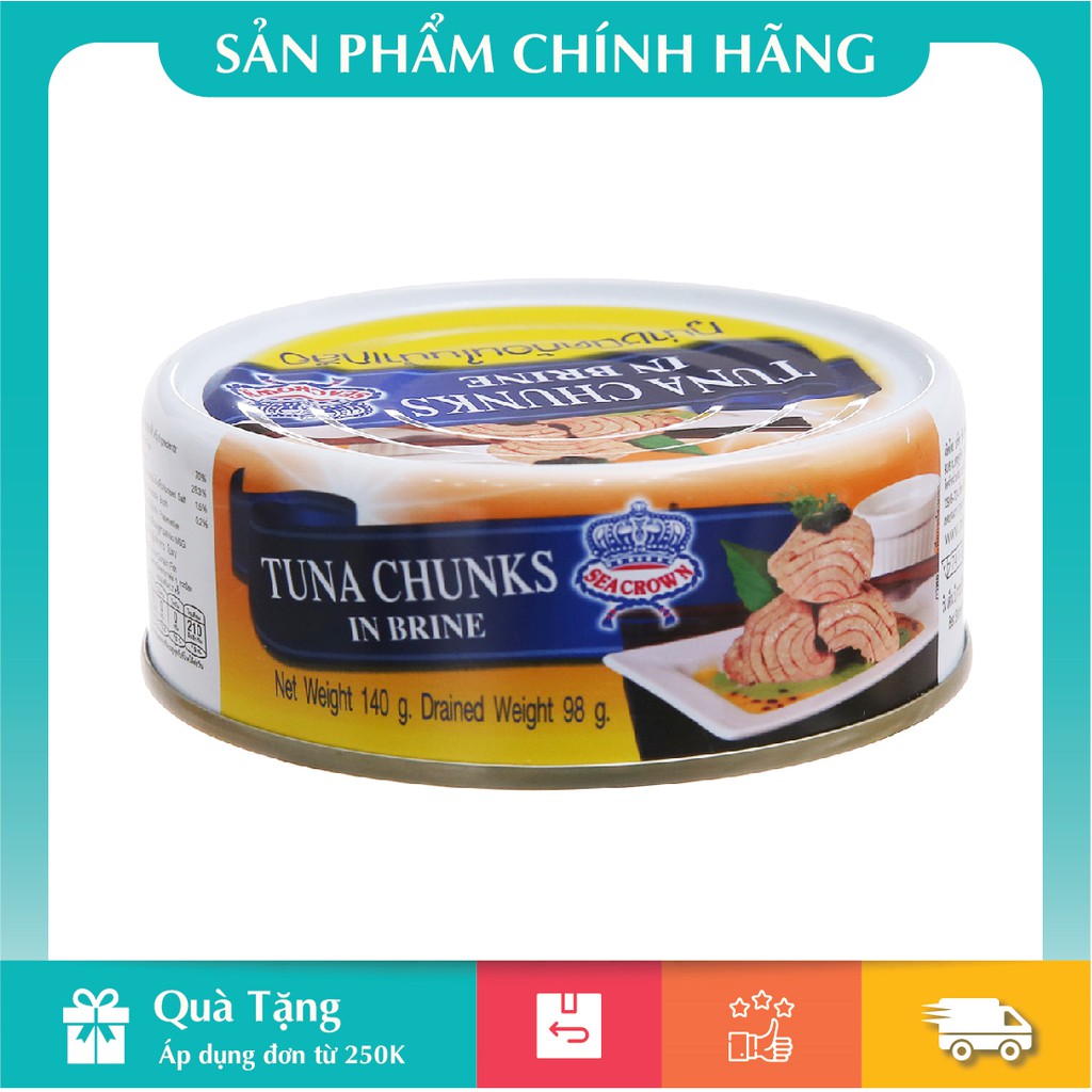 Cá Ngừ Xắt Khúc Ngâm Muối Seacrown 140g