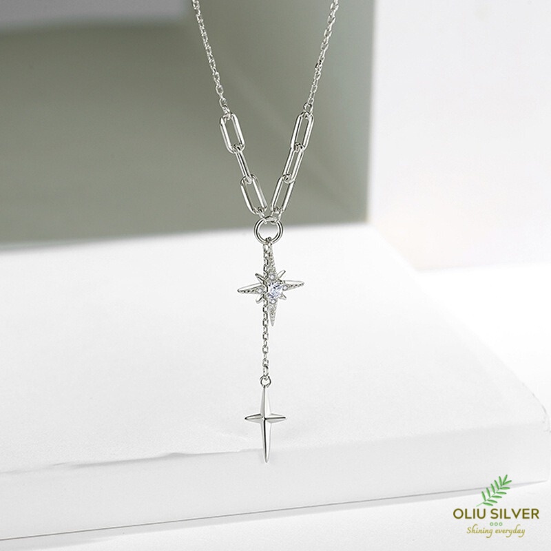 Dây Chuyền Bạc S925 Chuỗi Sao Bling Galaxy Xinh Xắn | Vòng Cổ Nữ Trang Sức Bạc 925