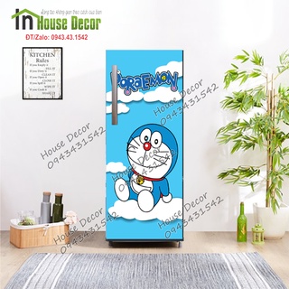 Miếng dán tủ lạnh decal 3d cao cấp doraemon 2