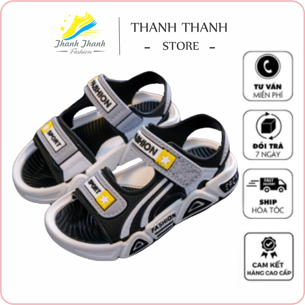Dép quai hậu cho bé trai Sandal nam đi học đi chơi da mềm êm chân
