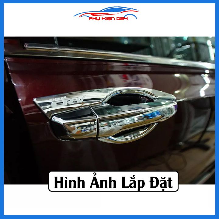 Ốp tay hõm CRV 2018-2019-2020-2021-2022 mạ crom, vân cacbon, titan chống trầy bảo vệ cửa xe ô tô