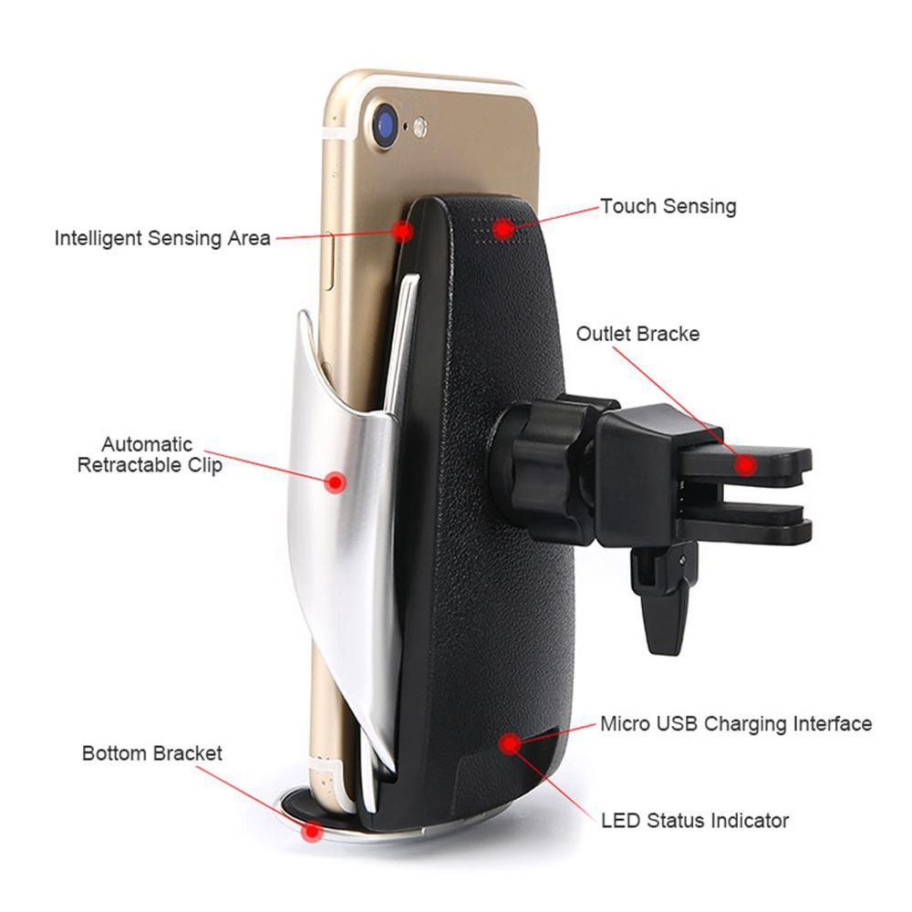 Sạc Xe Hơi Giá Đỡ Kẹp Điện Thoại Đa Năng Di Động điện thoại, cảm Biến Chuyển Động hồng ngoại Tự Động Mở | BigBuy360 - bigbuy360.vn