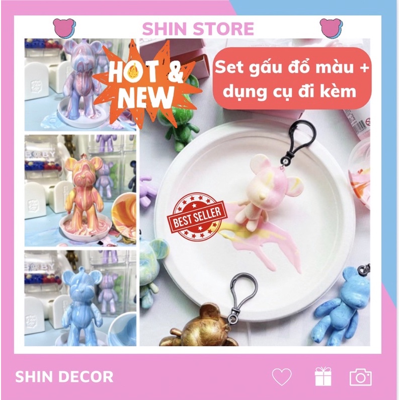Set Gấu Đổ Màu DIY Bearbrick Sơn Acrylic nhiều màu sắc Hot Trend cho mọi lứa tuổi 2022 Mk97- SHIN STORE