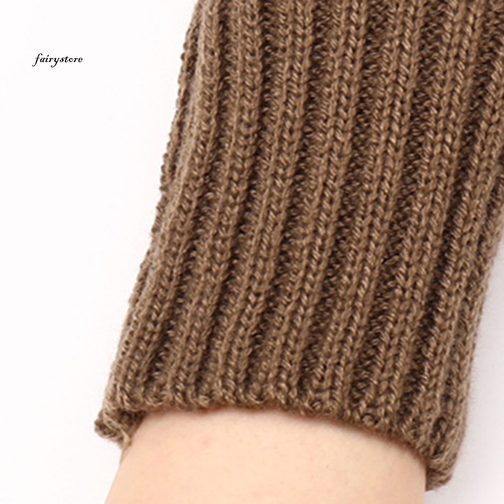 Fairystore| 1 Đôi Găng Tay Len Hở Ngón Màu Sắc Thời Trang