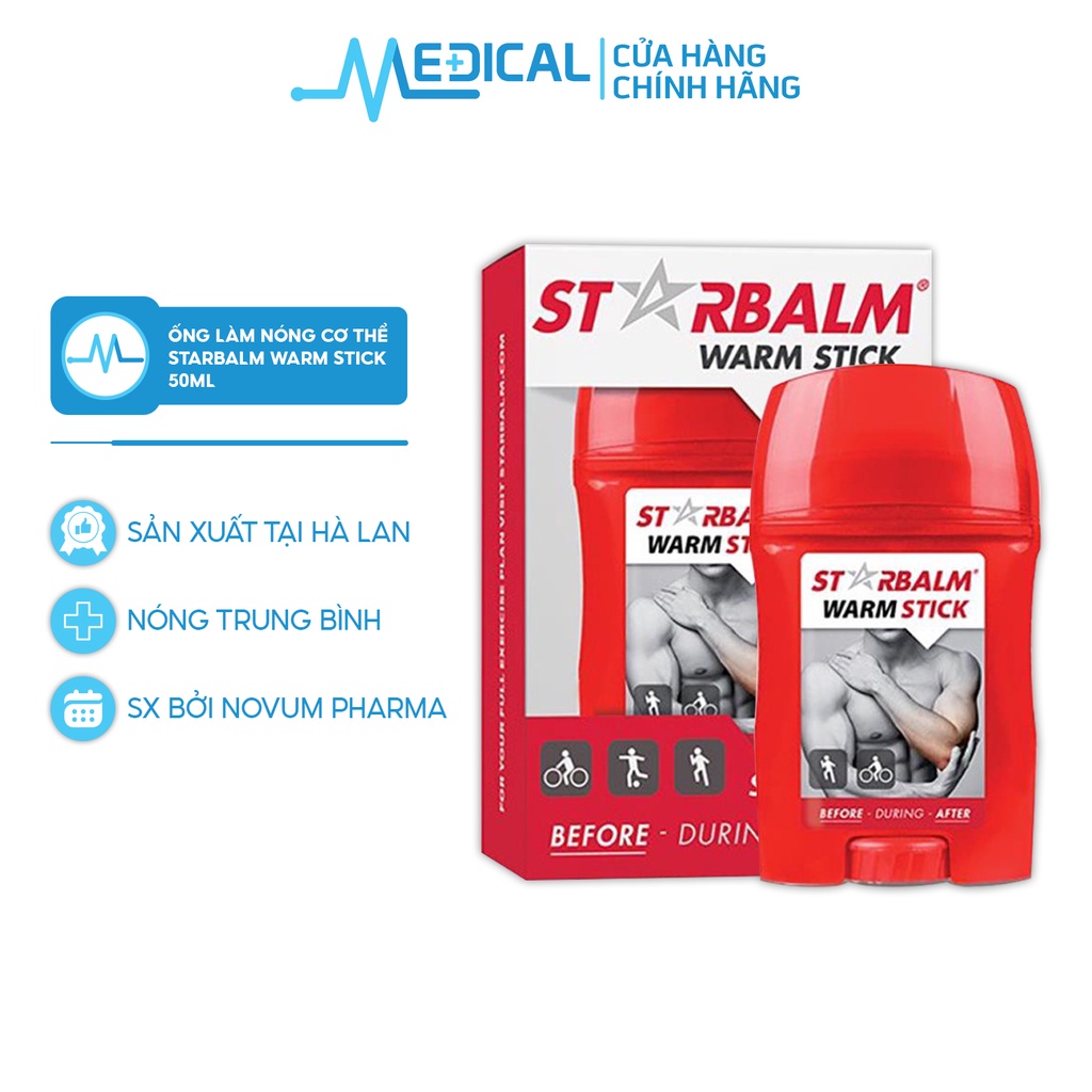 Ống làm nóng thể thao STARBALM Warm Stick 50ml dùng trước và sau khi vận động - MEDICAL