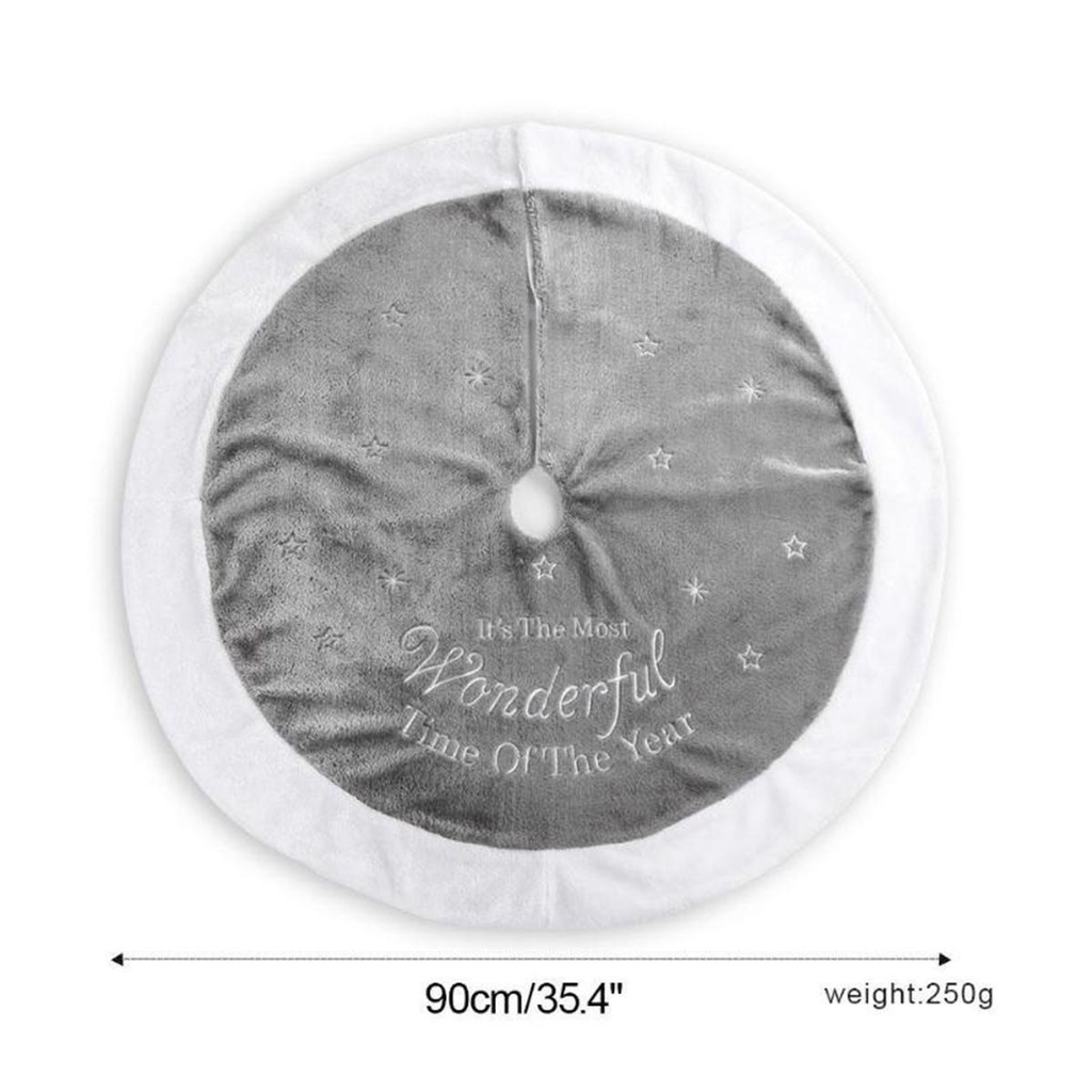Thảm Bông Mềm Mại Hình Hoa Tuyết 35 Inch Trang Trí Cây Thông Giáng Sinh Năm Mới