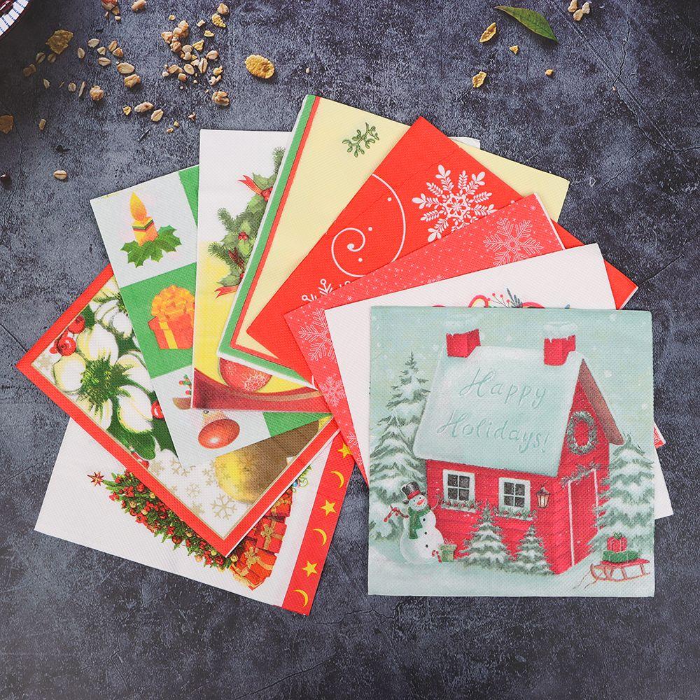 Set 20 Khăn Giấy Họa Tiết Giáng Sinh