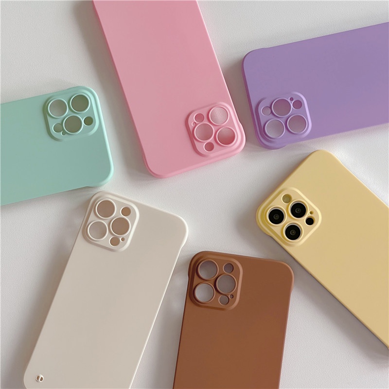 Ốp Điện Thoại Cách Nhiệt Không Viền Màu Macaron Cho iphone 12 13 Pro max 12/13 12Pro/13Pro