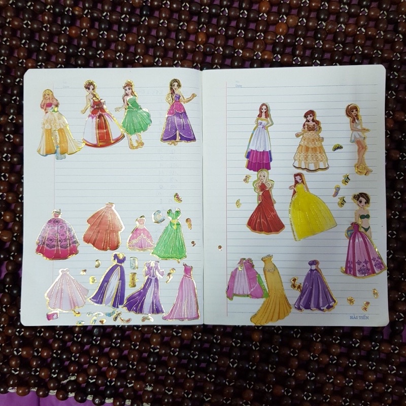 Set 350 hình dán công chúa thay đồ siêu xinh