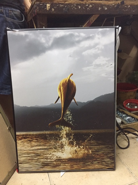 Bộ 3 tranh canvas cá vàng KT 40 x 60cm (đã đóng khung ) SR40-3