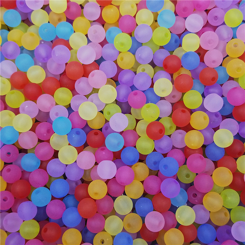 Set 100 hạt tròn xỏ lỗ 8mm bằng acrylic trong suốt nhiều màu làm trang sức thủ công | BigBuy360 - bigbuy360.vn