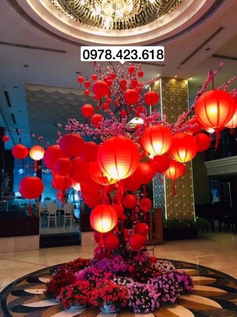 Đèn lồng VẢI LỤA Chống nước 30cm - 25cm - 20cm treo trang trí ngoài trời #5