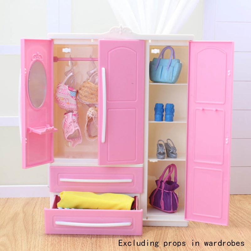 Baby Doll Pink Toy Wardrobe Play House Toys Without Ornaments