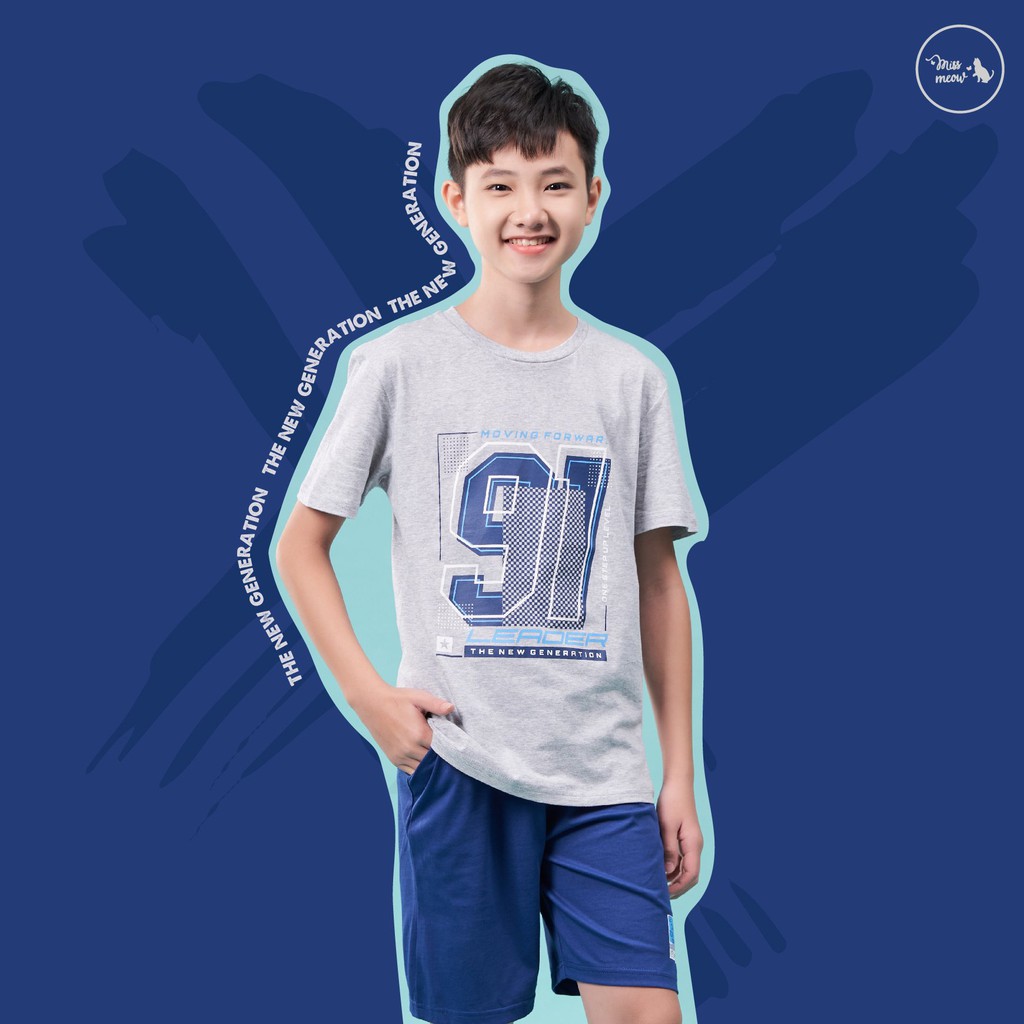 [MÃ MISSME15K GIẢM 15K ĐƠN 100K] Đồ Bộ Bé Trai Size Đại Bigfox, Quần Áo Trẻ Em Mùa Hè Chất Cotton, LEADER 12-15