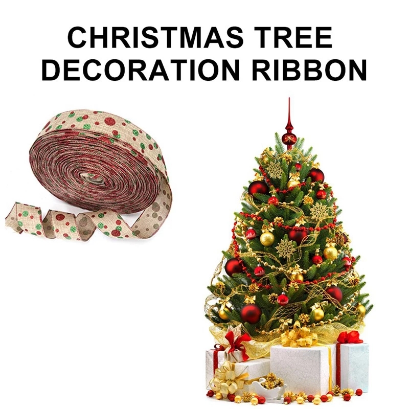 Cuộn dây ruy băng 2m in hình hoa tuyết trang trí giáng sinh độc đáo