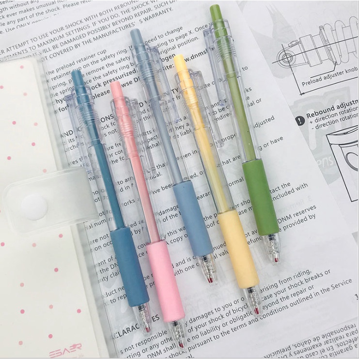 Set 5 bút bi ngòi 0.5mm trong suốt pastel siêu đẹp BAG U BTP039