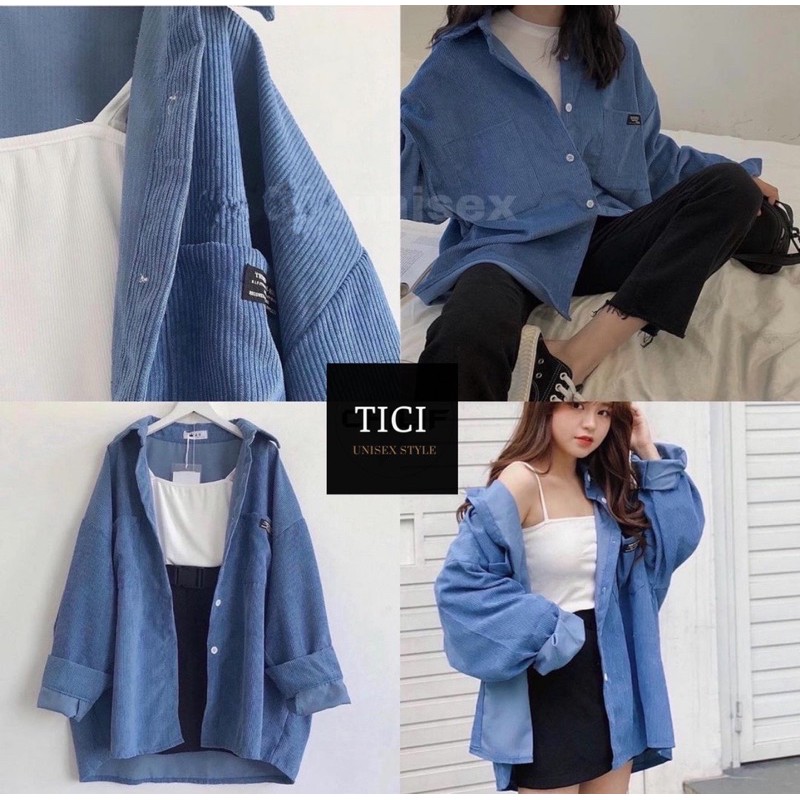 Áo Sơ Mi NHUNG GÂN❤️ Form rộng Unisex Nam/Nữ (Chất Vải Nhung Siêu Sịn,Mịn)❤️MÀU HỒNG/XANH/NUDE/NÂU [FREESHIP] | BigBuy360 - bigbuy360.vn