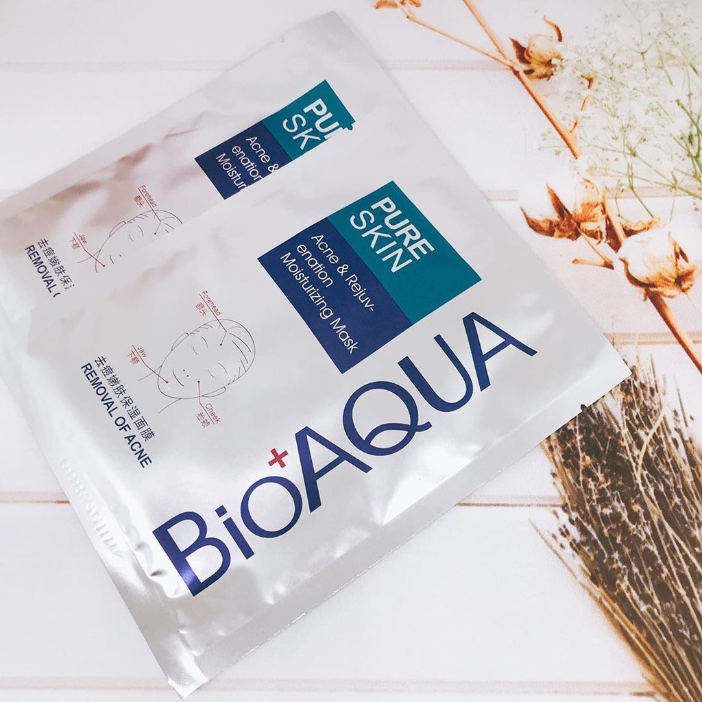 Mặt nạ cho da dầu mụn BIOAQUA  Pure Skin Mask bạc hà kiểm soát dầu mụn đầu đen thu nhỏ lỗ chân lông nội địa trung