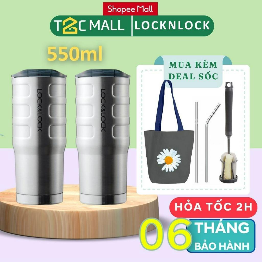Ly Giữ Nhiệt Thép Không Gỉ LocknLock 550ml Bumper Tumbler  LHC4139SLV - T2Cmall