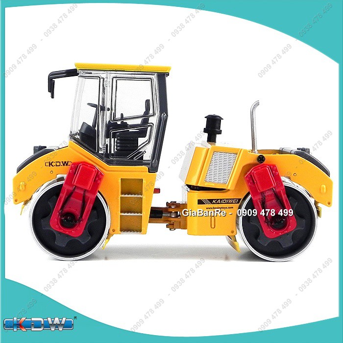 Mô Hình Sắt Xe Lu Công Trình  Hai Trục Sắt Tỉ Lệ 1:35 - 18cm -  Kdw - 9931