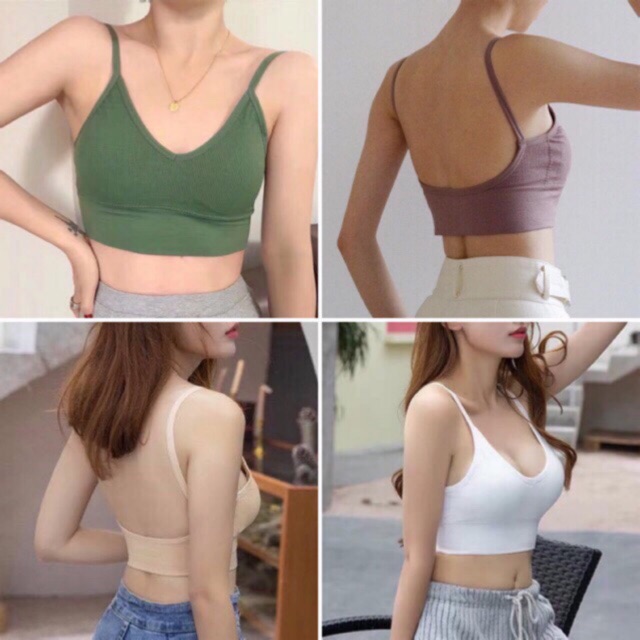 [SALE SỐC Áo Bra Cotton Khoét Lưng Đa Năng Mẫu Mới Hàng Xuất Nhật Siêu Đẹp