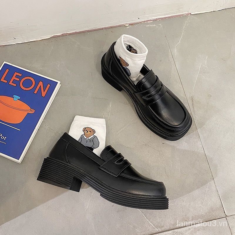 Giày Da Nữ Mũi Vuông Phong Cách Nhật Bản 2021 | BigBuy360 - bigbuy360.vn