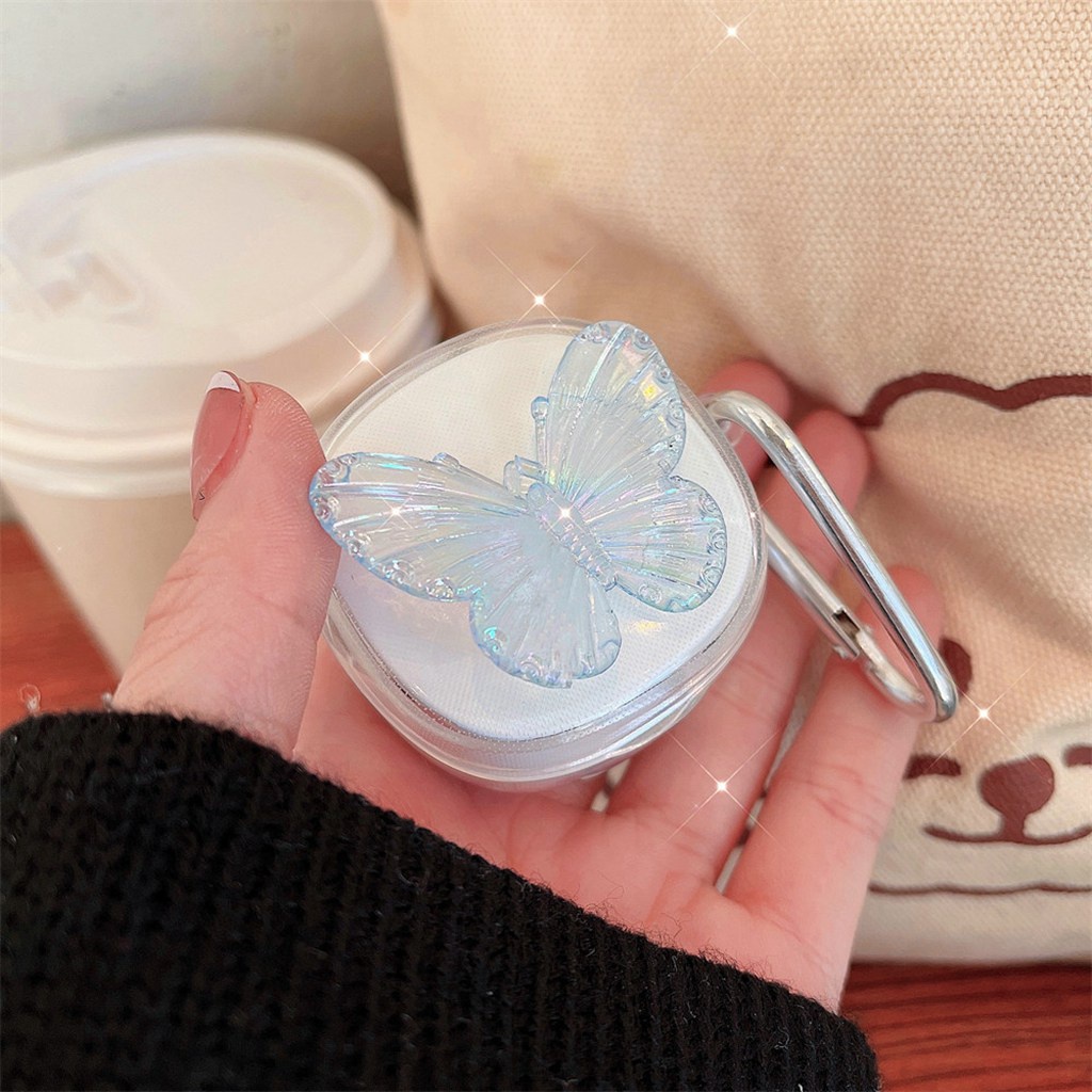 Vỏ Bảo Vệ Hộp Sạc Tai Nghe Baseus WM01 Bằng TPU Mềm Chống Rơi Chống Va Chạm Hình Bướm Pha Lê Nhiều Màu Có