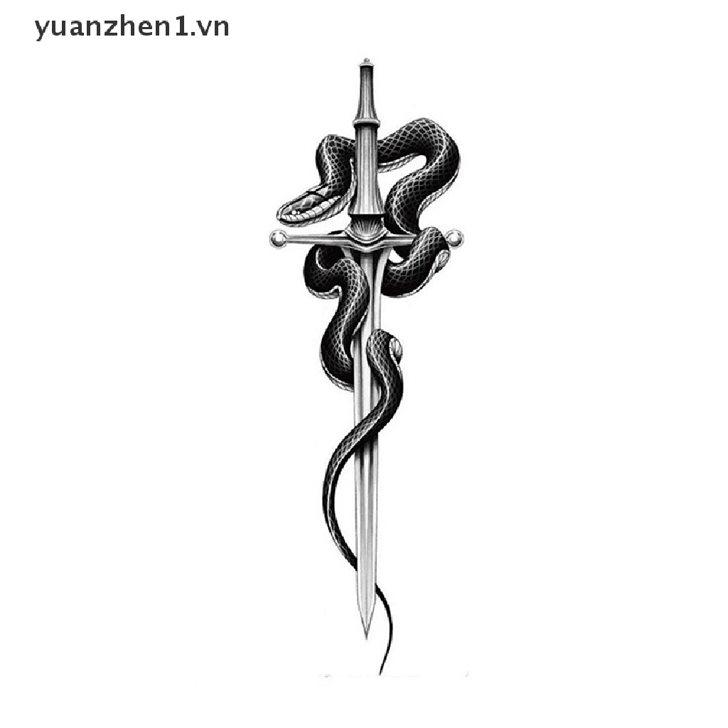 Hình Xăm Dán Tạm Thời Hình Rắn Đen Chống Nước