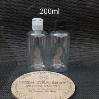 Chai nhựa trong 200ml lùn nắp bật