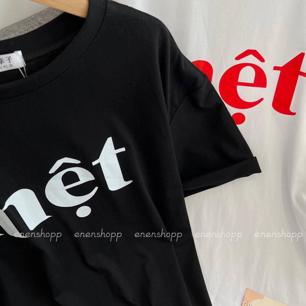 Áo phông in chữ MỆT hothit phông tay lỡ dáng thụng vanmiushop