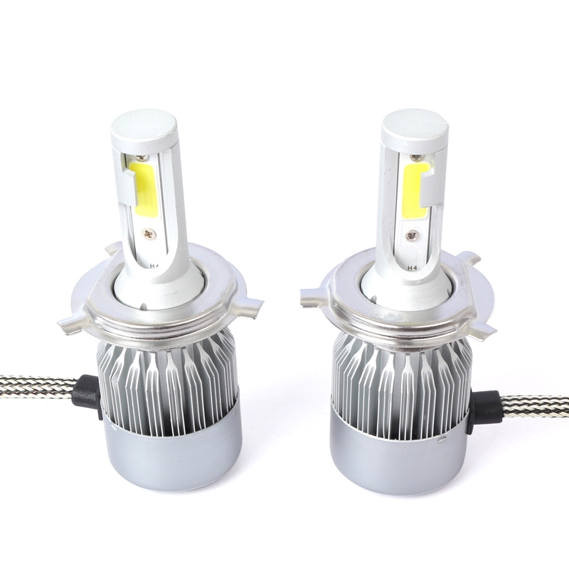 2 Đèn Pha Led C6 Cob H4 36w 7600lm Cho Xe Hơi