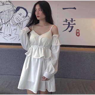 Váy trắng trễ vai