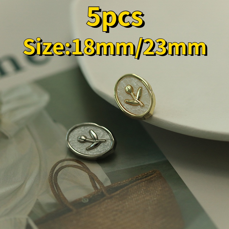 5 Nút Áo Kim Loại Hình Hoa Tulip