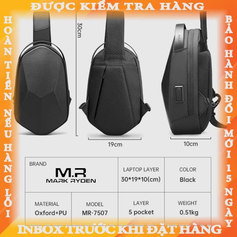 Túi Đeo Chéo Mark Ryden Chống Trộm Có Cổng Sạc Usb 7.9 Inch nganghi