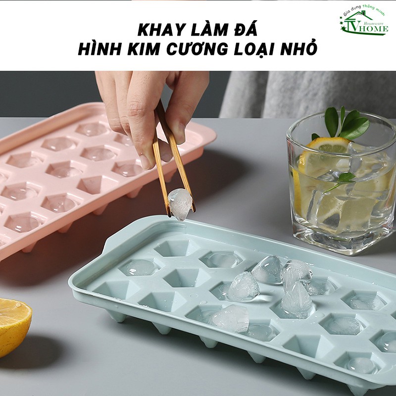 [Mã LIFE1404ALL50K giảm 10% đơn 200K] Khay làm đá, thạch hoa quả, kem hình tròn, hình kim cương (NB40)