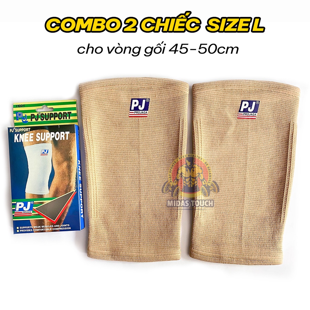 COMBO BỘ 2 BÓ GỐI THỂ THAO PJ 601 (Đen, Kem, Xanh Đen, Trắng, Xám )QUẤN GỐI PJ -BĂNG BẢO VỆ ĐẦU GỐI PJ