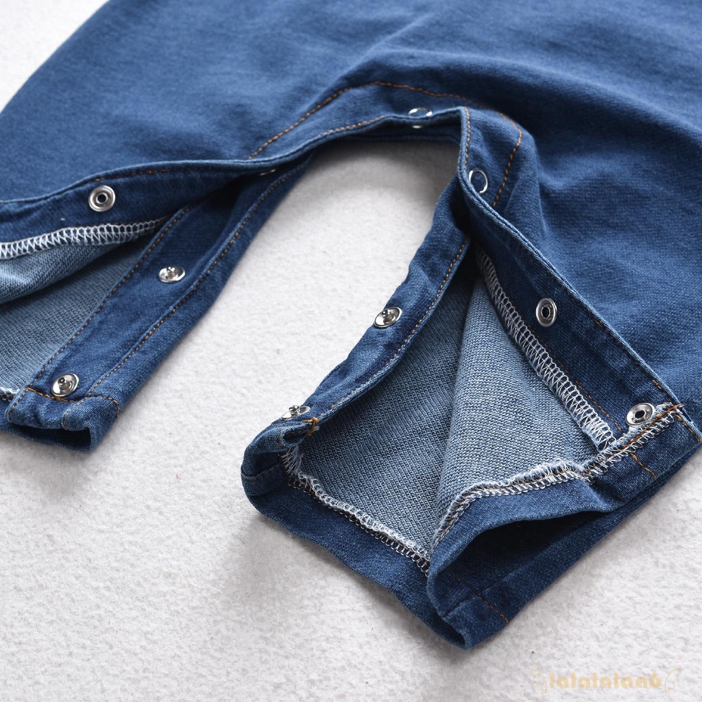 Áo liền quần denim tay dài cho bé