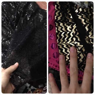 Vải kim sa đen và zic zắc ánh vàng