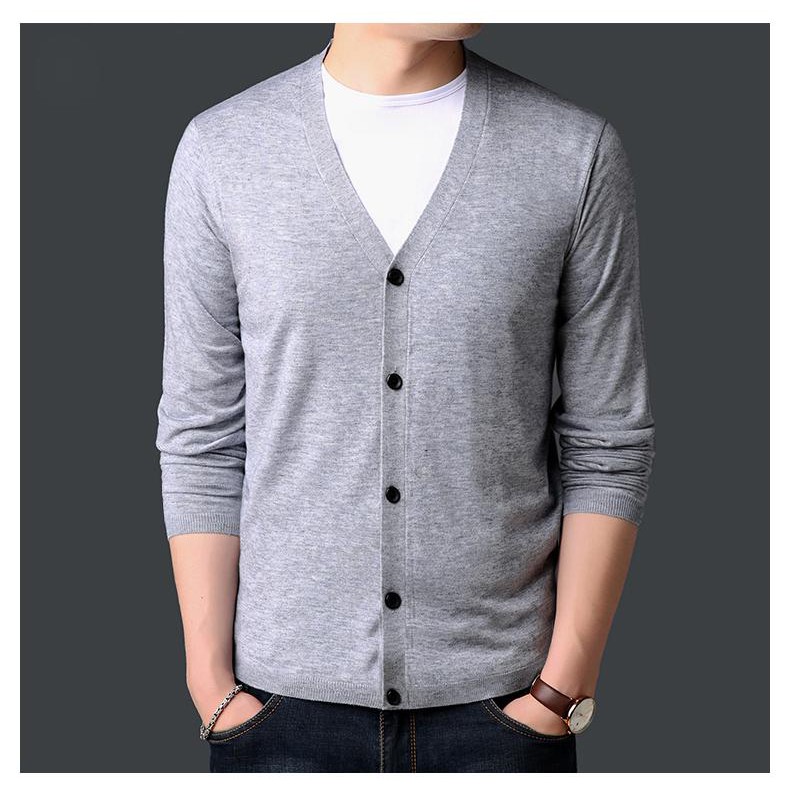 Áo khoác cardigan nam cao cấp phong cách zonado zcd01 (xám nhạt)