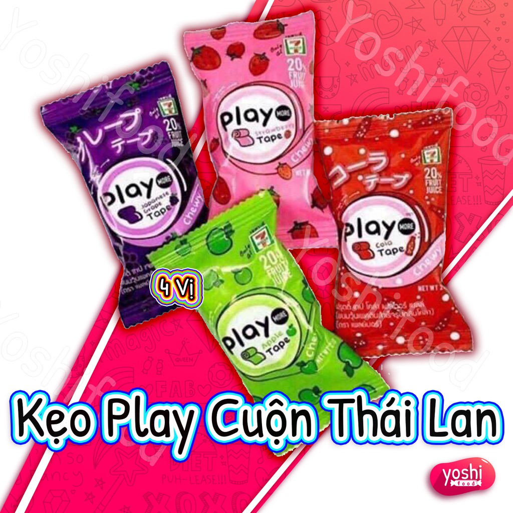 1 Gói Kẹo Cuộn Vị Trái Cây Play More 21gr - Thái Lan