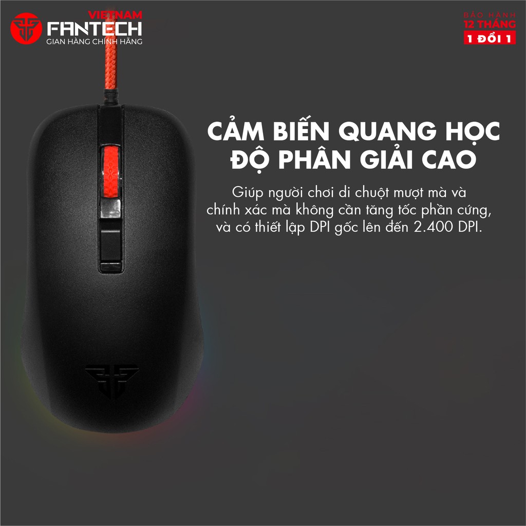 [Mã BMBAU50 giảm 7% tối đa 50K đơn 99K] Chuột chơi game 2400dpi 4D tốc độ di chuột siêu nhanh Fantech G13 LED RGB