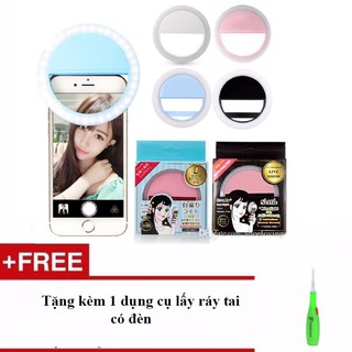 Đèn selfie Ring light cho điện thoại + Tặng kèm dụng cụ lấy ráy tai có đèn