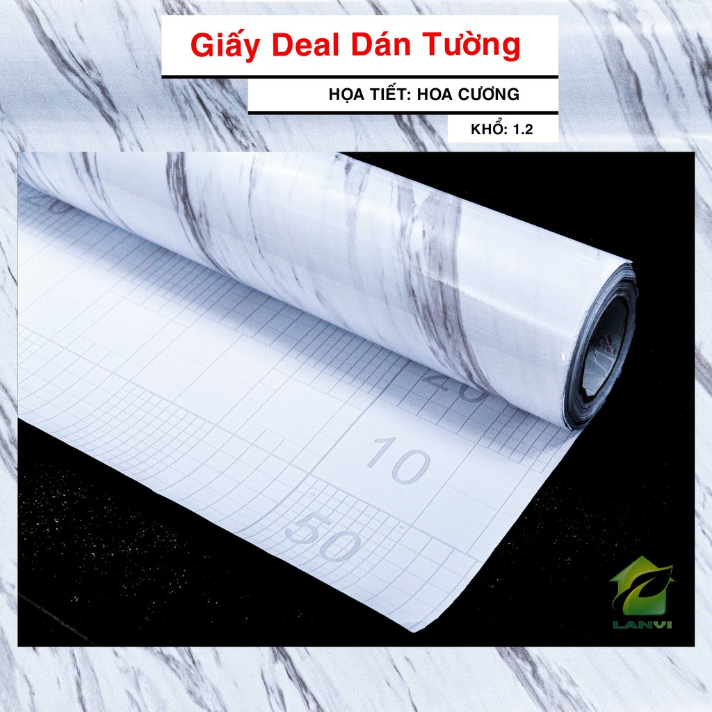 Giấy dán tường decal giả đá hoa cương hoa văn 3D - có sẵn keo mặt sau - khổ 1,2m