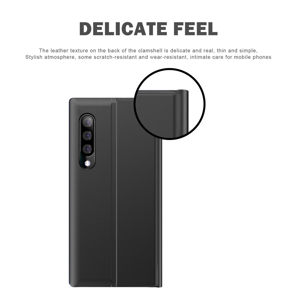 Bao da điện thoại nắp lật PU từ tính có cửa sổ thông minh cho Samsung Galaxy A20 A30 A50 A10 A40 A70 M10