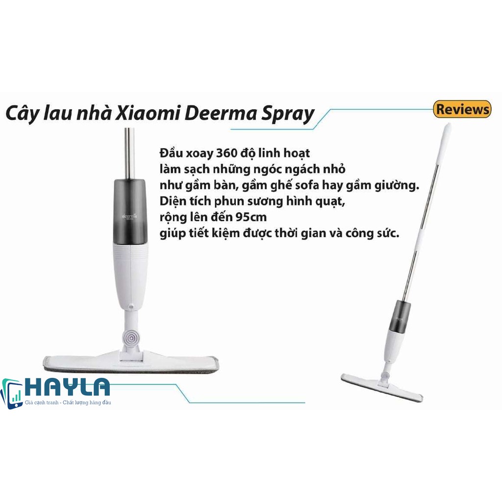 Cây lau nhà thông minh Xiaomi Deerma CHÍNH HÃNG Xịt nước & Lau (2 trong 1) HAYLA LN01