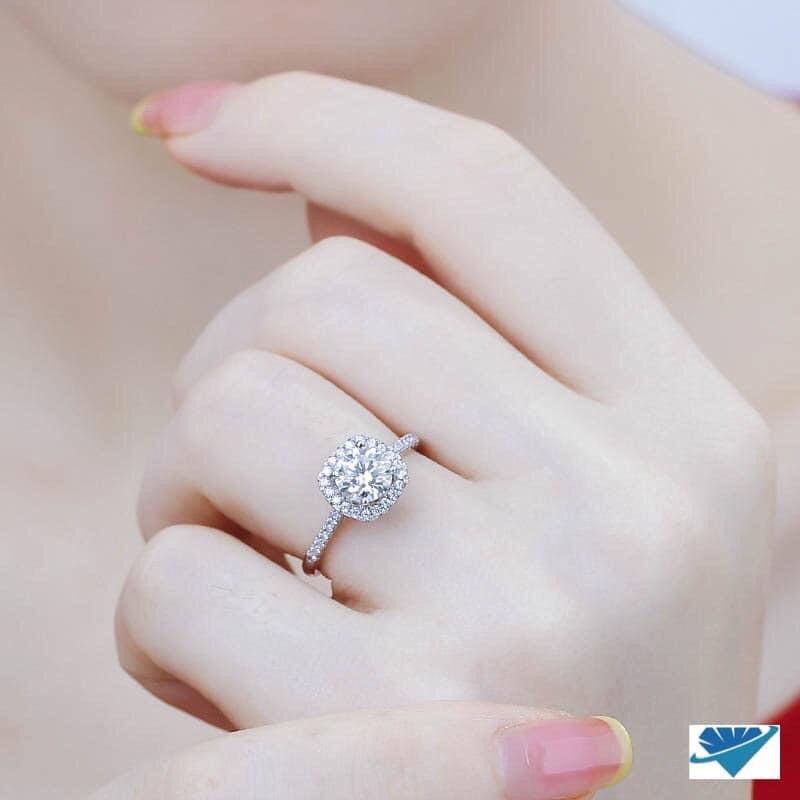 Nhẫn đá vuông xinh xắn cho bạn nữ - chuẩn bạc 925